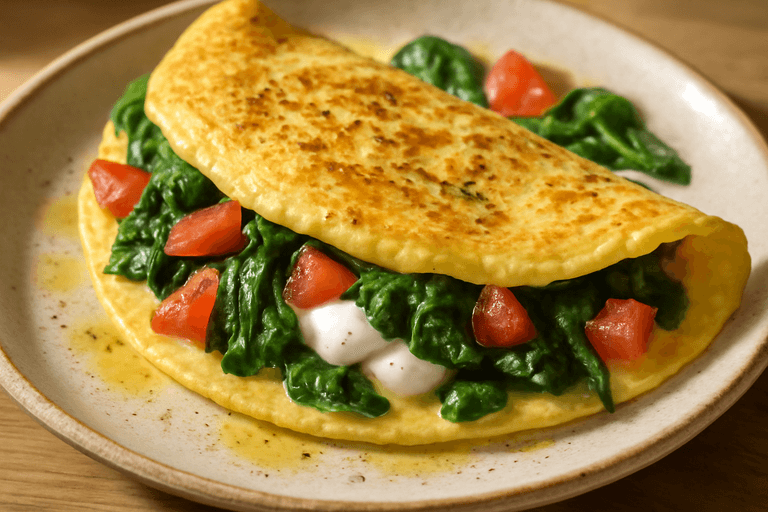 Tortilla Saludable de Espinaca y Queso Fresco