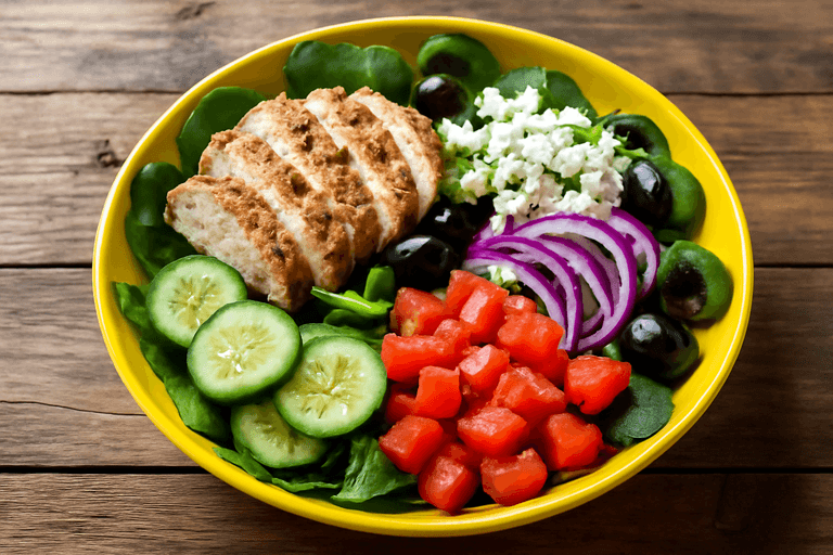 Ensalada Mediterránea de Pollo a la Parrilla