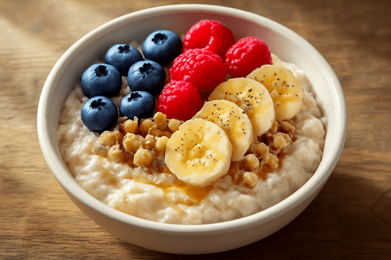 Havregröt med friska bär & nötter