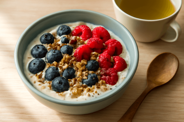 Proteinrik Grekisk Yoghurtfrukost med Bär och Nötter