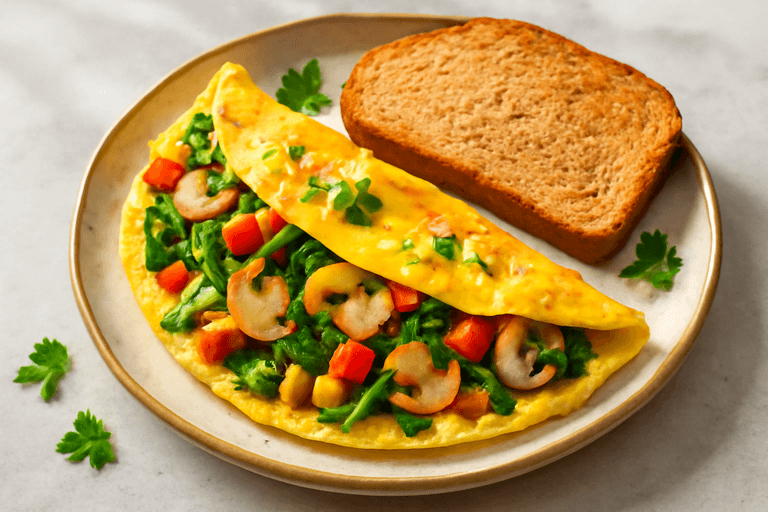 Energieboostende Groente-Omelet met Volkoren Toast