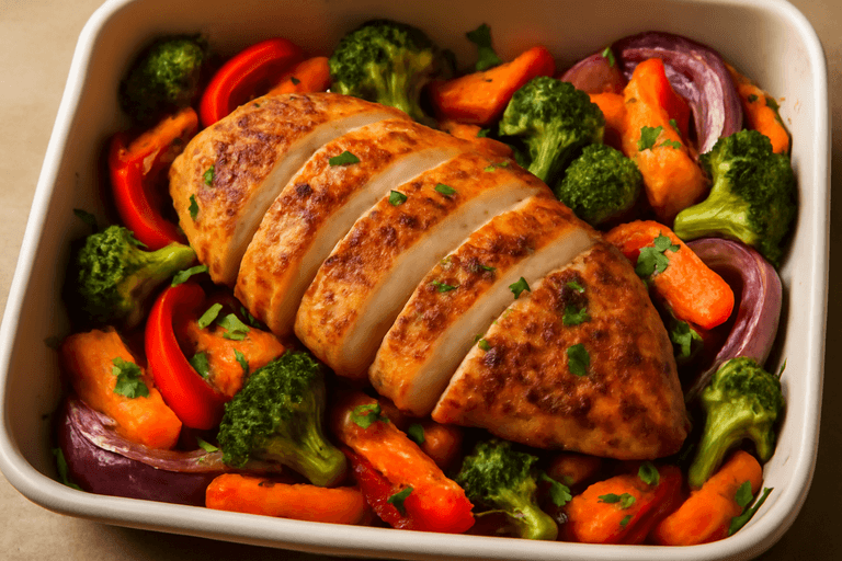 Kruidige Kipfilet Met Geroosterde Groenten