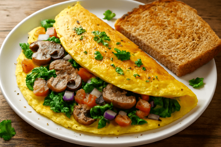 Krachtige Groente-Omelet met Volkorentoast