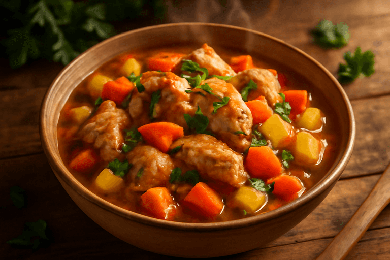 Lätt kycklinggryta med rotfrukter och örter