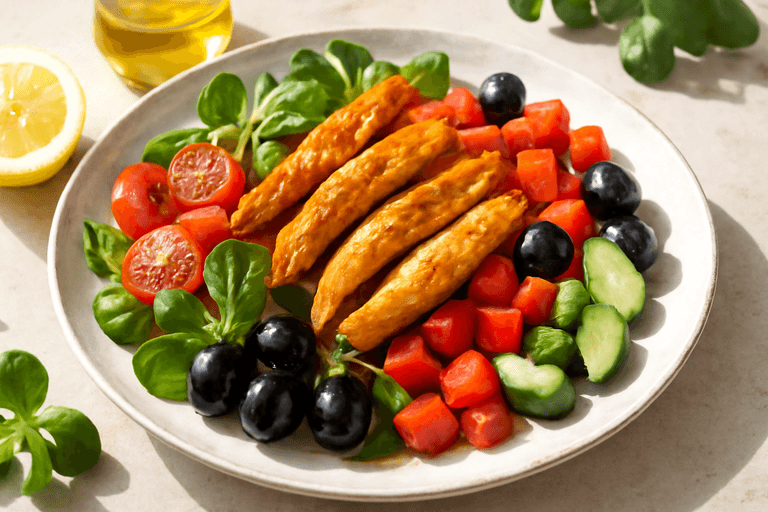 Geroosterde Kipsalade met Mediterrane Groenten