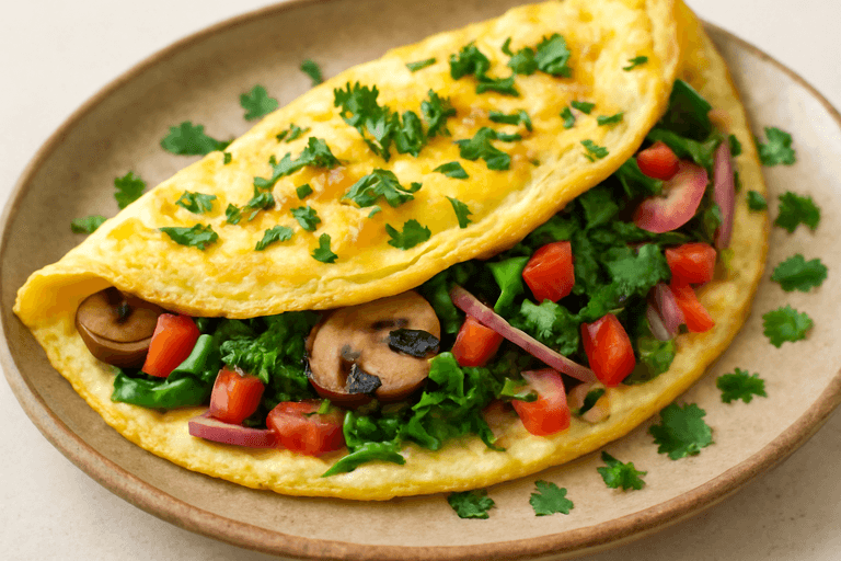 Omelette légère aux légumes et herbes fraîches