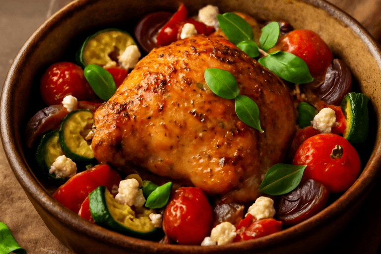 Geroosterde Kippendij met Mediterrane Groenten