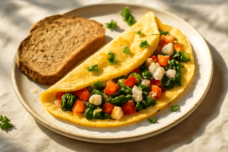 Sunrise Power Omelet with Whole Grain Toast