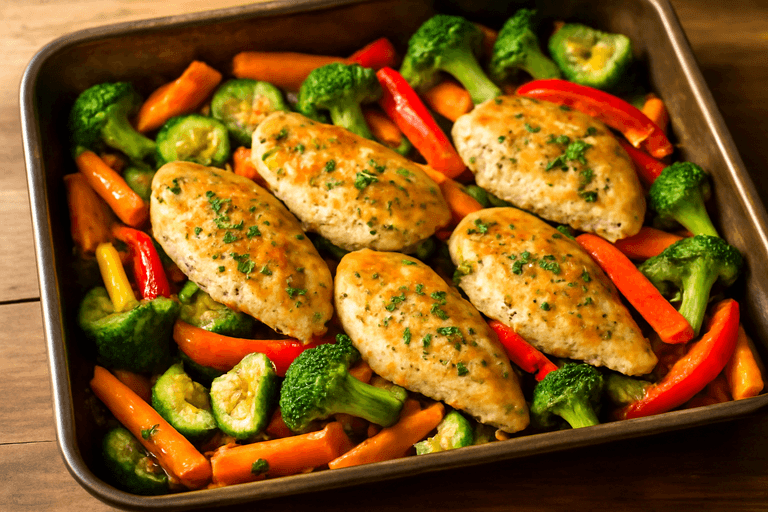 Pollo al Horno con Verduras Coloridas