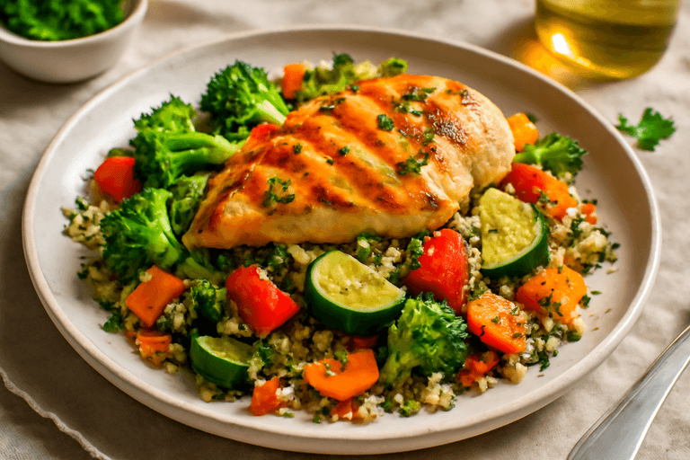 Gegrilde Kipfilet met Geroosterde Groenten en Quinoasalade