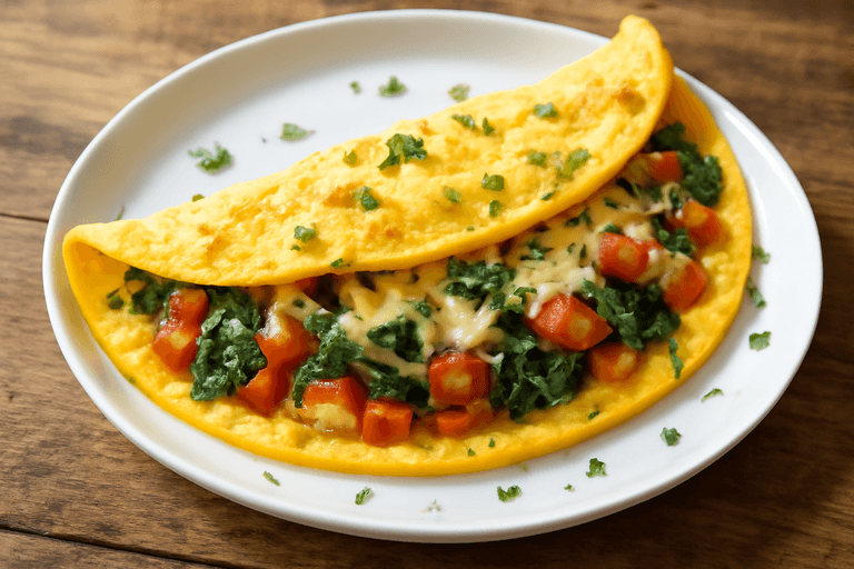 Energieboost Omelet met Spinazie & Tomaat