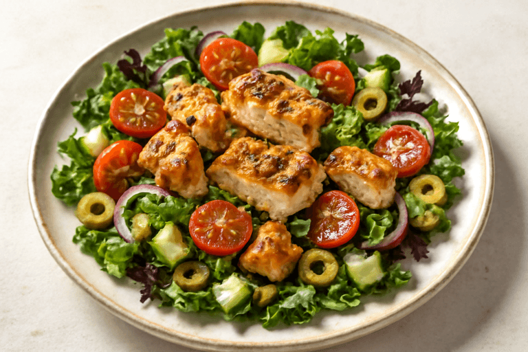 Lichte Mediterrane Kipsalade met Citroen & Olijven