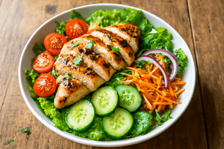 Ensalada Clásica de Pollo y Verduras Frescas