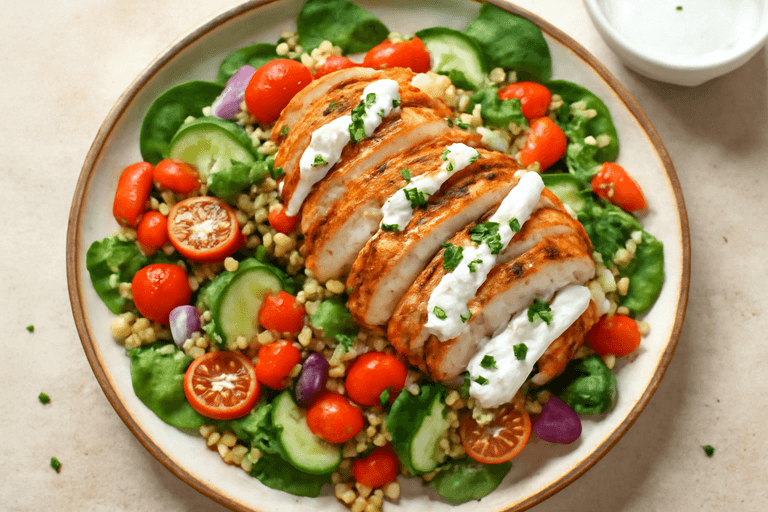 Kleurrijke Gegrilde Kipsalade met Quinoa