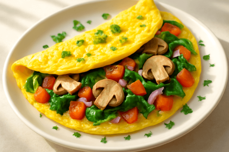 Omelette clásico de vegetales ligera