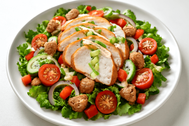 Frisse Kipsalade met Groenten & Volkoren Croutons