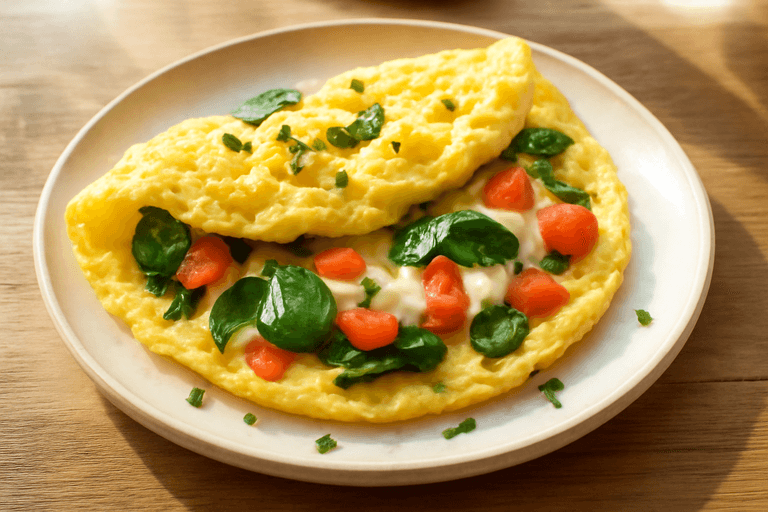 Energie-Boost Omelet met Spinazie en Tomaat