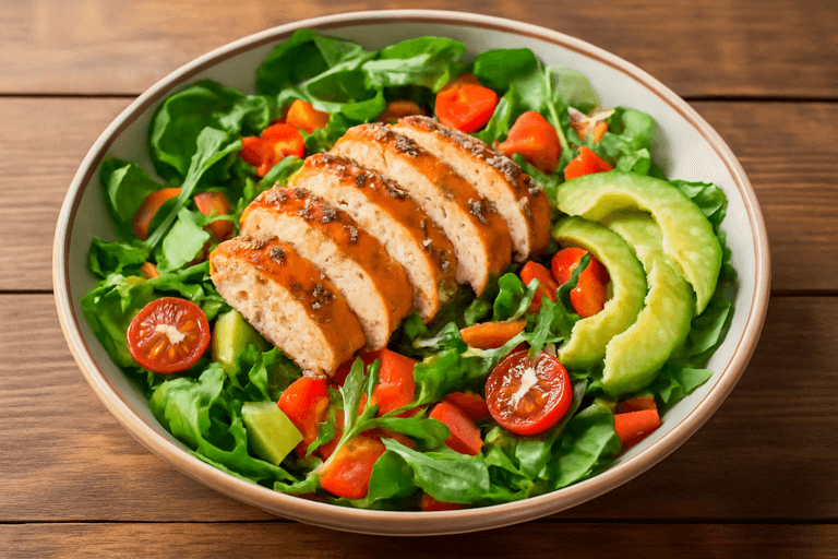 Kleurrijke Kipgroentesalade met Avocado