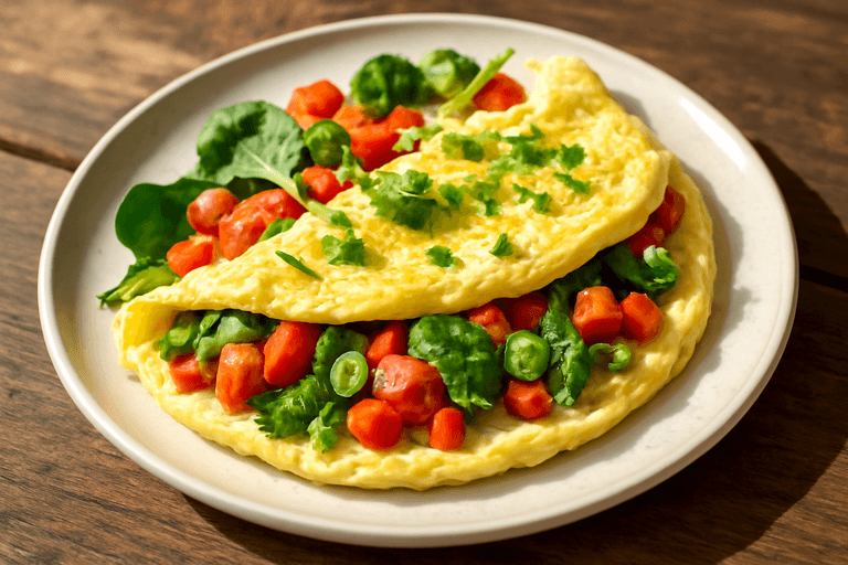 Proteinreiches Gemüse-Omelett zum Start in den Tag