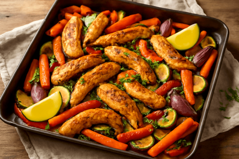 Pollo al Horno con Verduras de Temporada