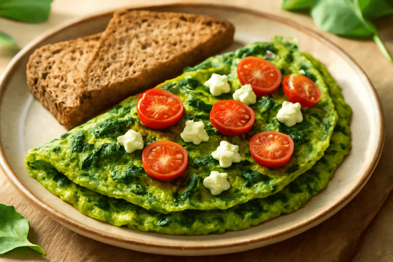 Proteinrika gröna frukostomeletten