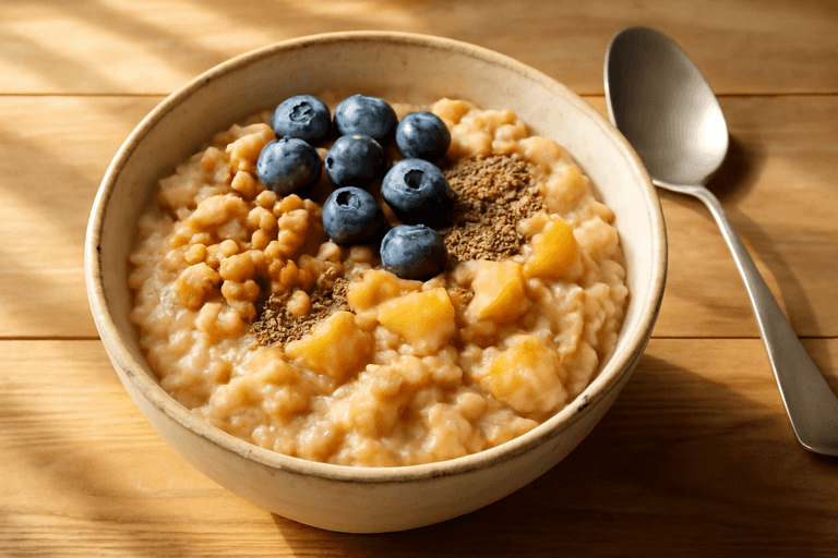 Energiek Klassiek Havermoutontbijt met Vers Fruit