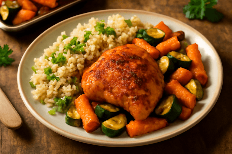 Kruidige Kippendij Met Geroosterde Groenten & Quinoa
