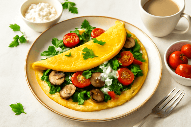 Энергетический омлет с овощами