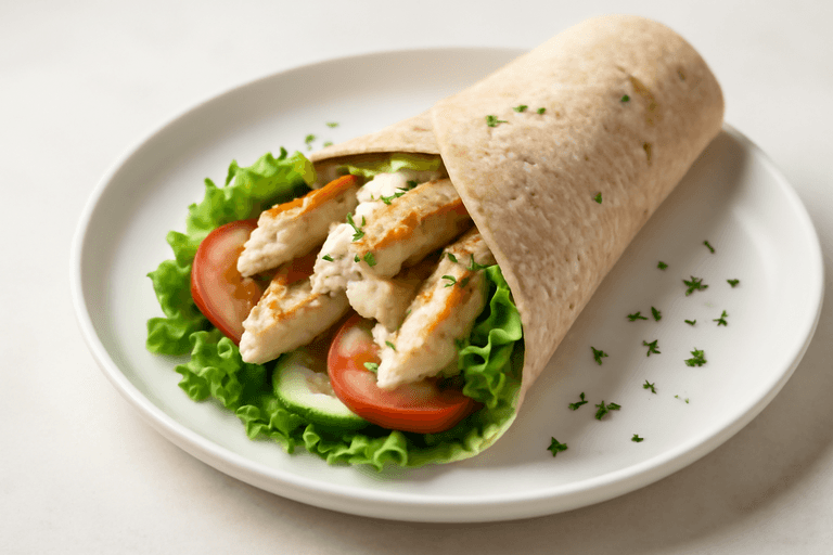 Leichter Hähnchen-Gemüse-Wrap