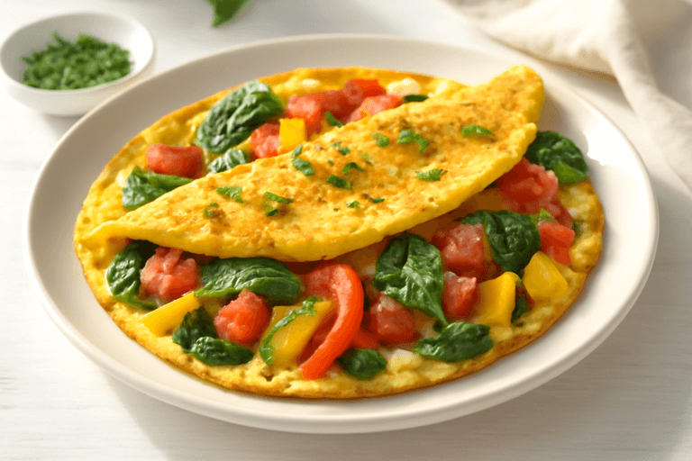 Proteinreiches Gemüse-Omelett zum Abnehmen