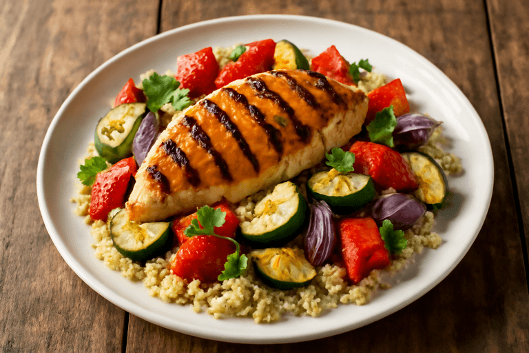 Gegrilde Kipfilet met Geroosterde Groenten & Quinoa