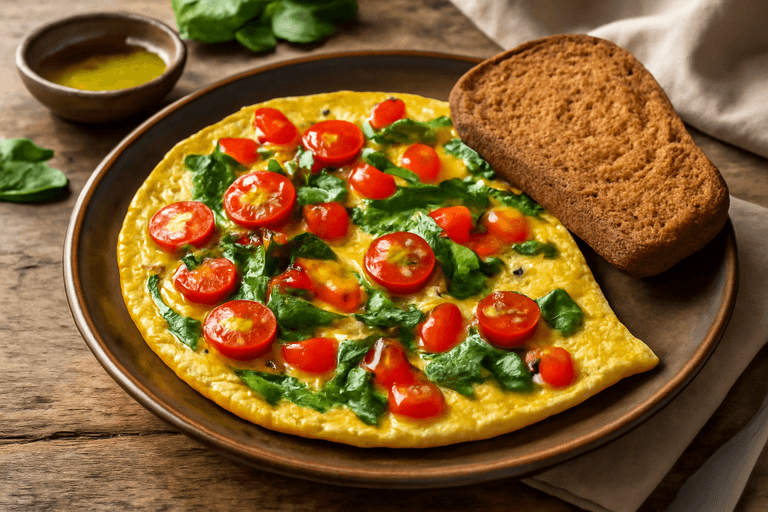 Omletă proteică cu legume proaspete