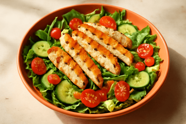 Salată Energizantă cu Pui și Legume Crocante