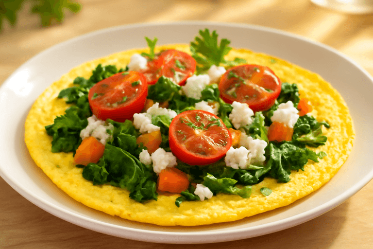 Herzhaftes Gemüse-Omelette für einen energiereichen Start