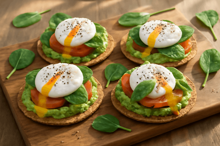 Tostadas Integrales con Aguacate y Huevo Poché