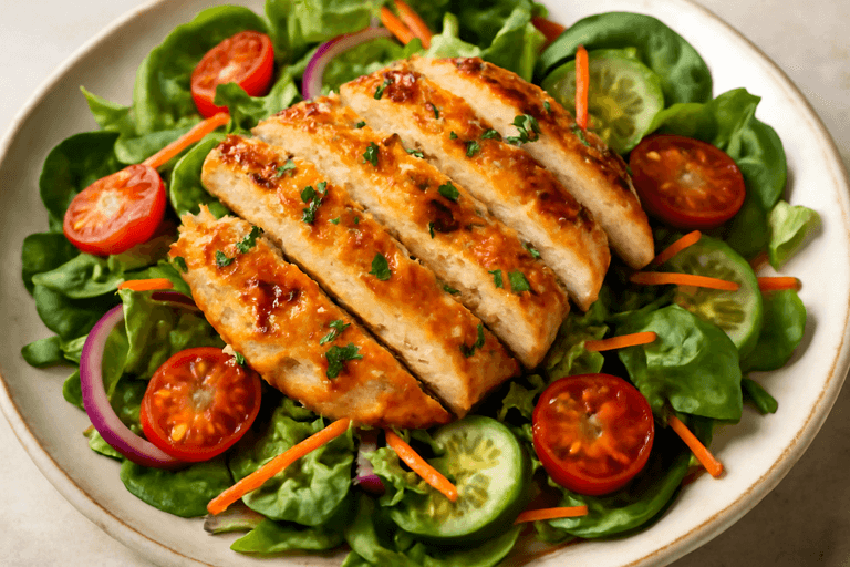 Ensalada de Pollo Saludable con Vinagreta Cítrica