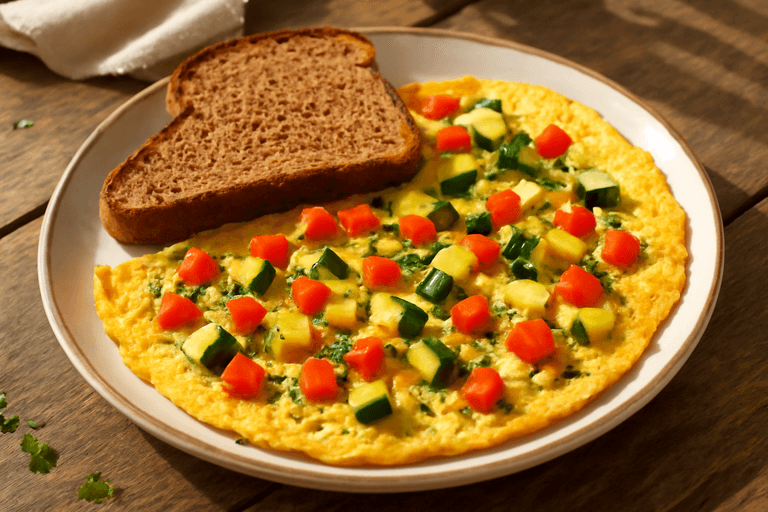Omletă clasică sănătoasă cu legume