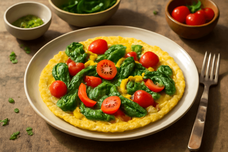 Omletă proteică cu legume proaspete