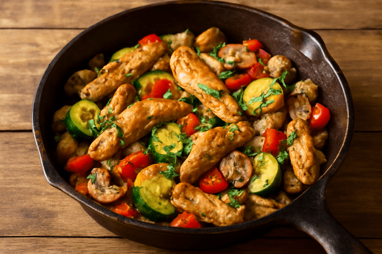 Leichtes Hähnchen-Gemüse-Pfannengericht