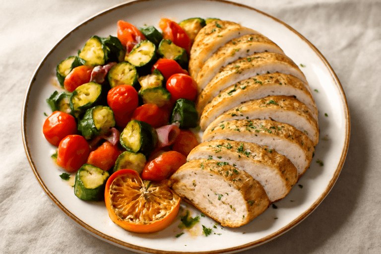 Herbed Lemon Grilled Chicken with Roasted Vegetables