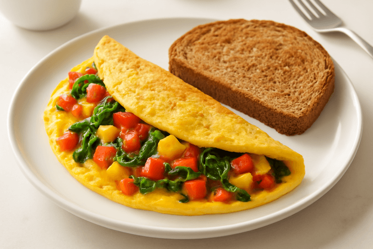Protein-Packed Veggie Omelette with Whole Grain Toast