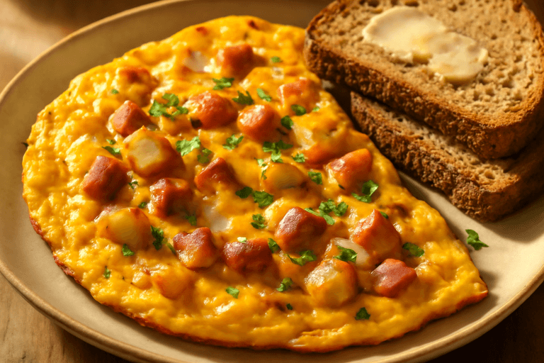 Omletă Energizantă cu Brânză și Cartofi