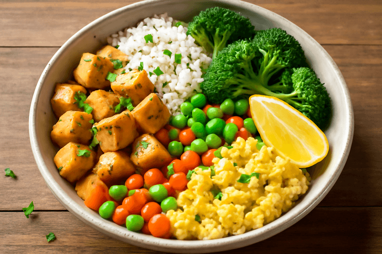 Bol Clasic cu Pui, Orez și Legume Sățioase