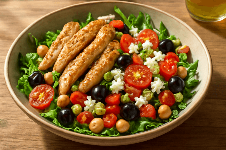 Salade de Poulet Rostie à la Méditerranéenne