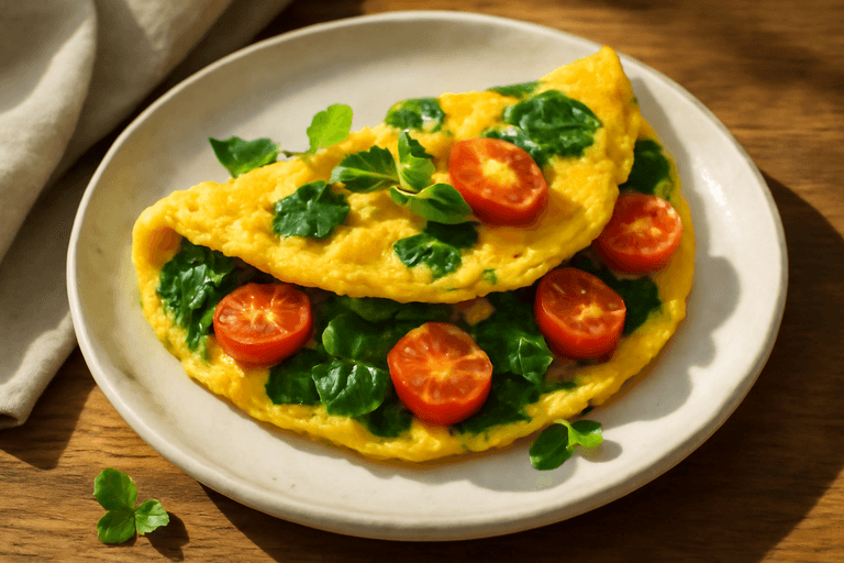 Tortilla Clásica de Espinaca y Tomate