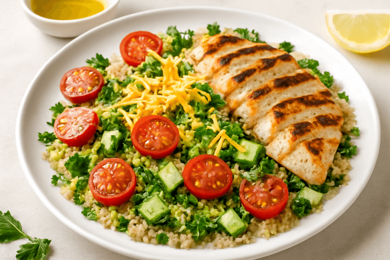 Proteinli Tavuklu Kinoa Salatası