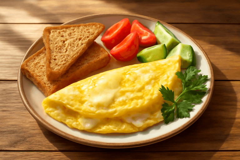 Enerji Dolu Klasik Omlet Tabağı