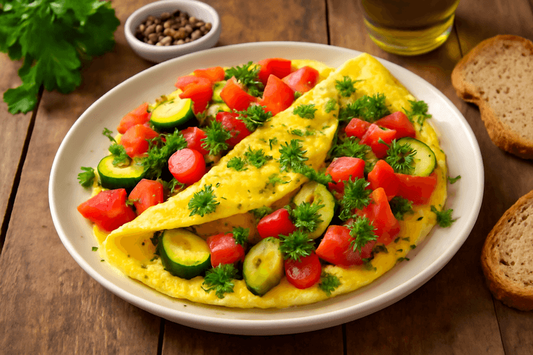Enerji Dolu Sebzeli Omlet