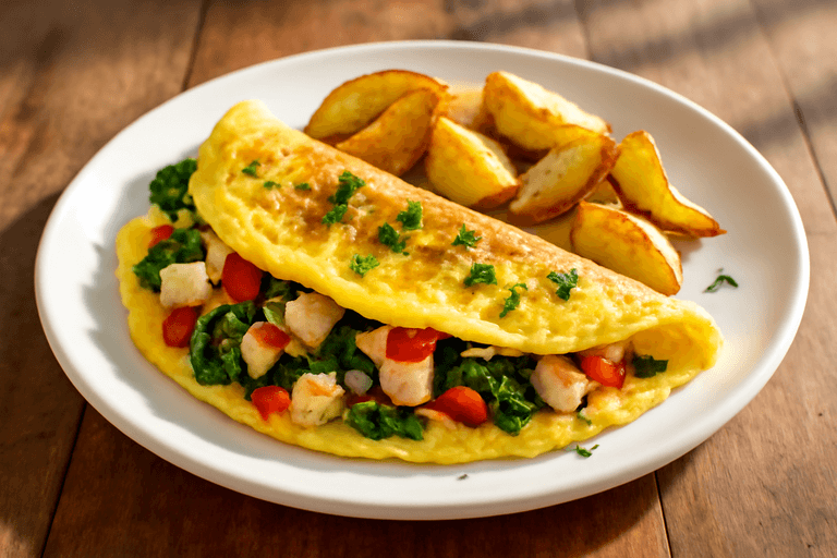 Omelette Clásica de Verduras y Pavo