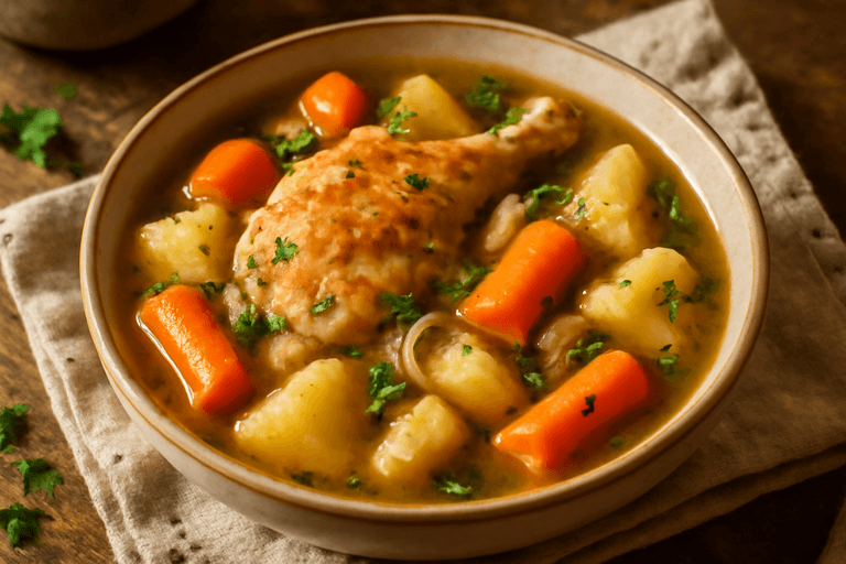 Klassisk Kycklinggryta med Rotfrukter